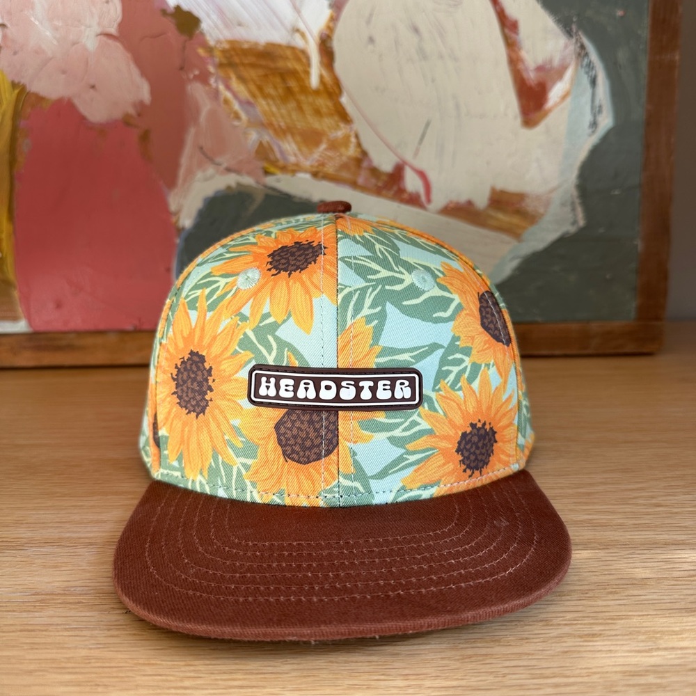 Sunflower Kids Hat - Green and Brown